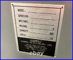 Leadwell model V-30 Vertical Machining Center Year 2005 Fanuc Oi-MD Control