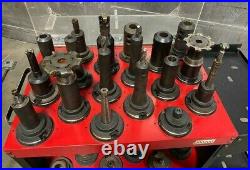 Lot of 36 CAT50 EndMill Tool Holders for CNC VMC Mill Cutter Huot Toolscoot Cart