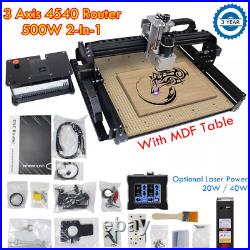 MDF Table CNC 4540 Router 500W Engraver Machine+20With40W Laser+Offline controlle MDF Table CNC 4540 Router 500W Engraver Machine+20With40W Laser+Offline controlle