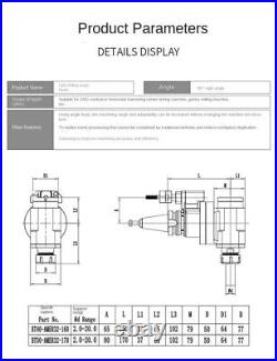 Machining Centres Bt40/50-90 Degree Angle Head Side Right Angle Milling Heads