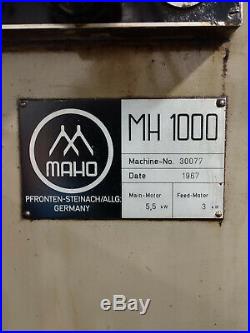 Maho MH 1000 Universal Milling Machine