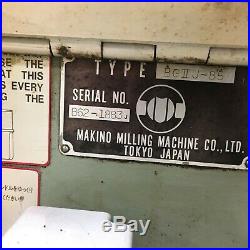 Makino Heavy Duty Vertical Knee Mill Model BGJII-85 Price reduced