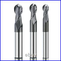 Milling Cutter Ball Nose End Mill R1-R8 Spiral Carbide HRC55 2 Flute CNC Router