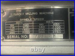 Milling Machine 9x42 sony digital readout power feed x axis 2Hp