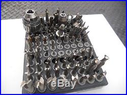 Milling machine end mill set, brigeport metal working tooling, chucks, tool holde