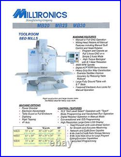 Milltronics MB25 3-Axis CNC Vertical Bed Mill
