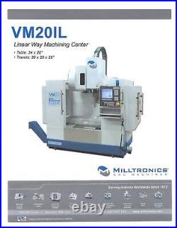 Milltronics Model VM20IL Linear Way Vertical Machining Center, New 2008