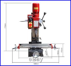 Mini Milling Drilling Machine Digital Display 20 2500rpm Gear Drive Variable