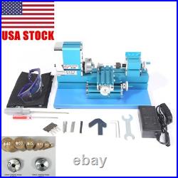 Mini Motorized Lathe Machine DIY Power Tool Metal Woodworking Teaching DIY Tool