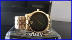 Movado 0606997 Museum Classic Black Dial Yellow PVD Analog Men's Watch