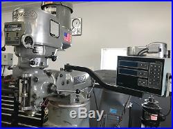 NICE 9 x 48 2HP Late Model Bridgeport Vertical Milling Machine with DRO & Feed