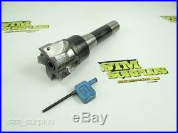 NICE! VALENITE INDEXABLE FACE MILL W R8 SHANK 2 DIA + WRENCH