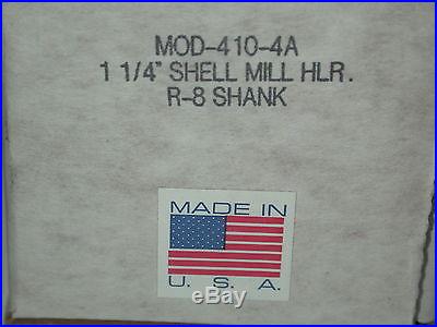 NOS USA AMERICAN SUN 1-1/4 Shell End Mill Holder R8 Shank 4 Bridgeport 410-4A