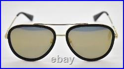 New GG0062S 001 Black Gold Aviator Sunglasses with Gold Mirror l