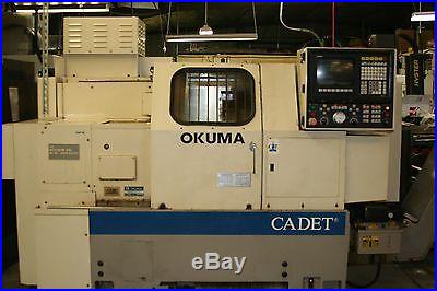 Okuma Cadet CNC Lathe With Hennig Chip Conveyor