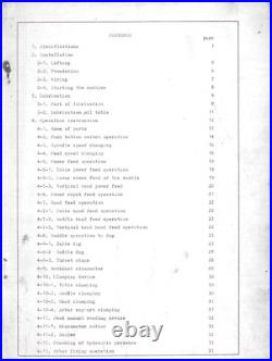 Osaka OKK MH 2-1/2 V MH 2-1/2P MH 3V MH 3P Operation & Maintenance Manual