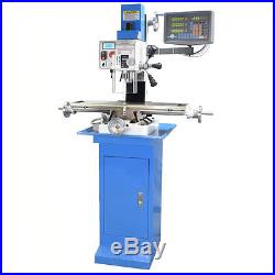 PM-25-MV VERTICAL BENCH TOP MILLING MACHINE with 3 AXIS DRO INSTALLED AND STAND