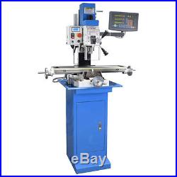 PM-25-MV VERTICAL BENCH TOP MILLING MACHINE with 3 AXIS DRO INSTALLED AND STAND