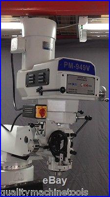 PM-949TV-1PH 9x49 VERTICAL MILLING MACHINE, 5 YEAR WARRANTY, FREE SHIP, TAIWAN