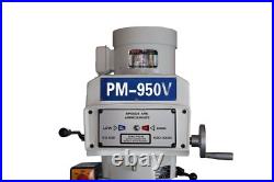 PM-950V KNEE TYPE VERTICAL MILL MILLING MACHINE With 3 AX DRO, X FEED! FREE SHIP