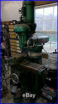 Powermatic Burke Millrite 1HP 1Phase R8 Spindle Vertical Mill With 13 Collets