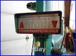 Powermatic Burke Millrite 1HP 3 Phase R8 Spindle Vertical Mill With 11 Collets
