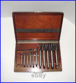 Pratt & Whitney Morse Jig Borer End Mill Reamer Set in Wood Case (Missing 1 Bit)