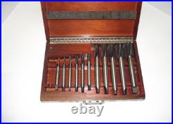 Pratt & Whitney Morse Jig Borer End Mill Reamer Set in Wood Case (Missing 1 Bit)