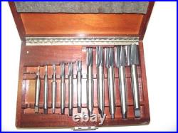 Pratt & Whitney Morse Jig Borer End Mill Reamer Set in Wood Case (Missing 1 Bit)