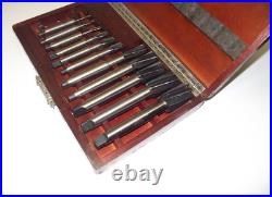 Pratt & Whitney Morse Jig Borer End Mill Reamer Set in Wood Case (Missing 1 Bit)