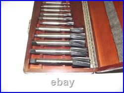 Pratt & Whitney Morse Jig Borer End Mill Reamer Set in Wood Case (Missing 1 Bit)