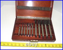 Pratt & Whitney Morse Jig Borer End Mill Reamer Set in Wood Case (Missing 1 Bit)