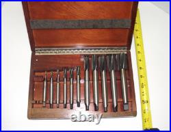 Pratt & Whitney Morse Jig Borer End Mill Reamer Set in Wood Case (Missing 1 Bit)