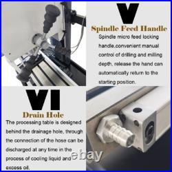 Precision Milling Drilling Lathe Machine Tool 110V Metal Drill DIY Bench Lathe