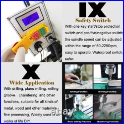 Precision Milling Drilling Lathe Machine Tool 110V Metal Drill DIY Bench Lathe