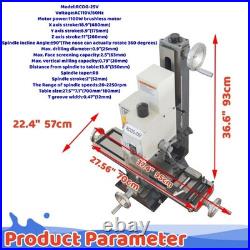 RCOG-25V 1100W Brushless Motor Drilling & Milling Machine R8 Spindle Taper 110V