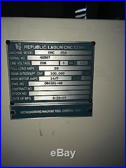 Republic Lagun Kmc-250 Cnc MILL Machine (3 Axis)
