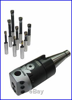 Rdg Tools 50mm Boring Head Kit 30 Int Taper Shank With 9pc 12mm Tools Milling