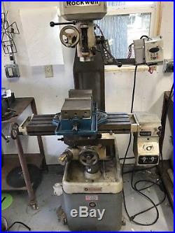 Rockwell 21-100 Vertical Milling Machine with X-Axis Power Feed, Collets & Bits