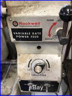 Rockwell 21-100 Vertical Milling Machine with X-Axis Power Feed, Collets & Bits