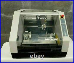 Roland Modela MDX-40 3D Engraver CNC Mill Desktop Benchtop With 4th Axis Nice