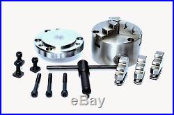 Rotary Table HV4+100mm Chuck+Backplate+Tailstock + Indexing Plate + clamping kit
