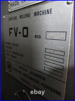 SAIMP FV-0 SM Step-Head Manual Mill Machine Made in Italy, with 9x45 Table