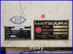 SALE! CNC VERTICAL MACHINING CENTER CNC MILL Matsuura MC-500vs