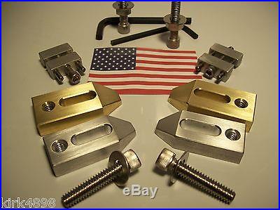 SET OF 2 BRASS MACHINE SHOP VISE STOPS FOR CNC OR MANUAL MILL VISE