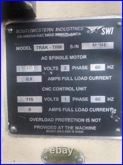 SWI TRAK DPM Bed Mill ProtoTRAK POWER DRAWBAR CAT 40, A & T