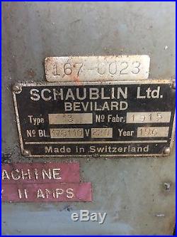Schaublin 13 Vertical Milling machine, collets & Dividing Attachment
