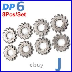 Set 8PC DP6, DP8, DP10, DP12, DP16, DP18, DP20, DP22 PA14-1/2 #1-8 Involute Gear Cutter