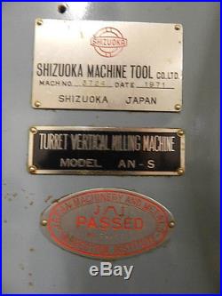Shizuoka 3 Axis CNC Knee Mill Milling Machine with Centroid CNC Control