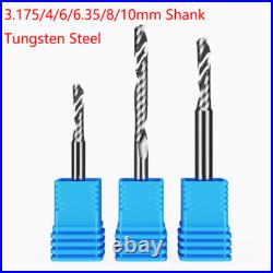 Single Flute End Mill Solid Carbide Spiral Router Bits Milling Cutter Bit CNC